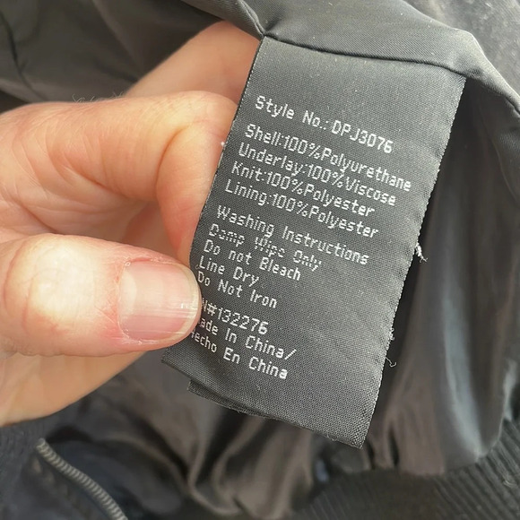 Black Leather Coat with Sweatshirt L - Picture 4 of 6